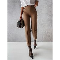 Women's Dress Pants Skinny Cropped Pants Ankle-Length Fashion Streetwear Work Street Black Green S M Fall Winter Lightinthebox - thumbnail