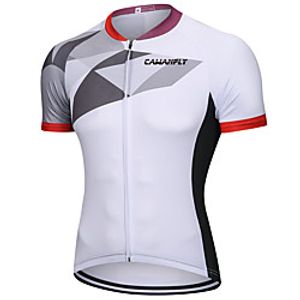 CAWANFLY Men's Short Sleeve Cycling Jersey Summer White Bike Jersey Top Mountain Bike MTB Road Bike Cycling Quick Dry Sports Clothing Apparel Lightinthebox