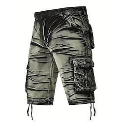 Men's Cargo Shorts Shorts Button Multi Pocket Plain Wearable Short Outdoor Daily Going out Fashion Classic Black Army Green Lightinthebox