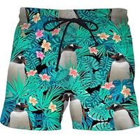 Men's Swim Shorts Swim Trunks Bermuda shorts Board Shorts Beach Shorts Drawstring Elastic Waist 3D Print Graphic Plants Breathable Quick Dry Short Casual Daily Holiday Fashion Boho Red Green Lightinthebox - thumbnail