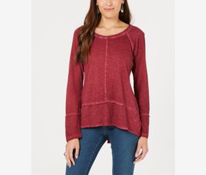 Seamed High-Low Top  Plum Tart