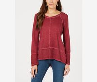 Seamed High-Low Top  Plum Tart - thumbnail