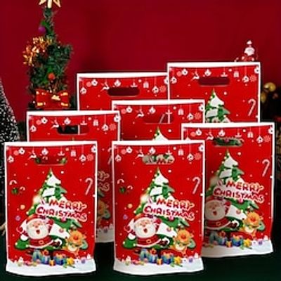 100pcs, party goods, Christmas Party Beaded Gift Bag, Christmas Decor Supplies, , Small Business Supplies, ShoppingPartyWeddingBirthday Party Gift Bag, Craft Tote Bag Lightinthebox