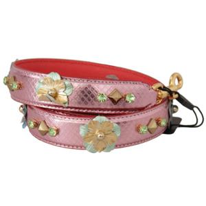 Dolce Gabbana Elegant Metallic Pink Leather Shoulder Strap - BEL8744