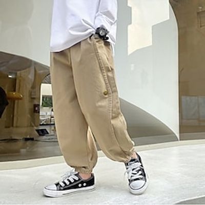 Kids Boys Sweatpants Trousers Solid Color Comfort Pants School Sports Daily Black khaki Lightinthebox