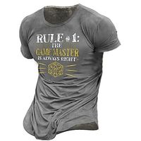 Men's Unisex T shirt Tee Letter Graphic Prints Crew Neck Gray 3D Print Outdoor Street Short Sleeve Print Clothing Apparel Vintage Sports Designer Casual  Summer  Summer Lightinthebox - thumbnail