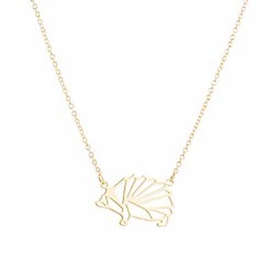 fashion origami hedgehog geometric necklace wild animal pendant jewelry gift (gold) Lightinthebox