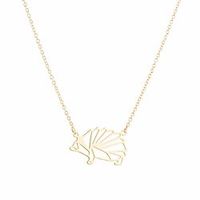 fashion origami hedgehog geometric necklace wild animal pendant jewelry gift (gold) Lightinthebox - thumbnail