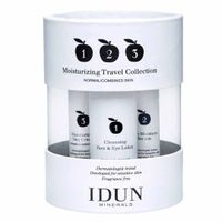 Idun Minerals Moisturizing Cleansing Face And Eye Lotion 3 X 1oz-moisturizing Serum 0.5oz-day Cream 0.5oz For Women 1pc Travel Collection Skin Care Kit