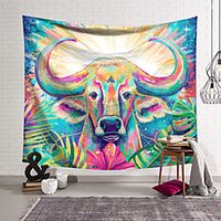 Wall Tapestry Art Decor Blanket Curtain Hanging Home Bedroom Living Room Decoration Polyester Colorful Cow Lightinthebox - thumbnail