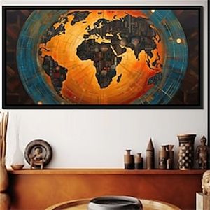 Maps Wall Art Canvas African Globe Prints and Posters Maps Pictures Decorative Fabric Painting For Living Room Pictures No Frame miniinthebox