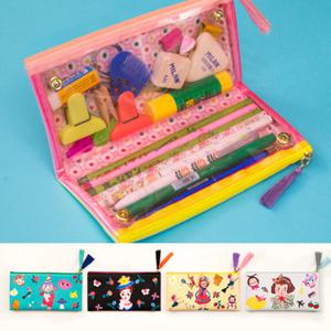 Stationery Pen Pencil Case Student Makeup Coin Pouch Cosmetic Storage Purse Bag