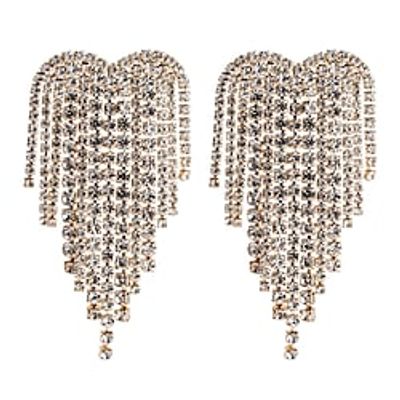 Women's White Drop Earrings Tassel Fringe Star Luxury Classic Imitation Diamond Earrings Jewelry Silver  Gold For Wedding Festival 1 Pair Lightinthebox
