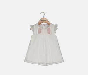 Baby Girls Allover Printed Dress  Off White