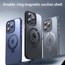 Phone Case For iPhone 15 Pro Max Plus iPhone 14 13 12 Pro Max Plus Magnetic Adsorption with Stand Holder Support Wireless Charging Shockproof TPU PC Lightinthebox