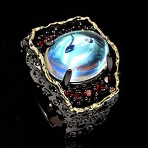 Ring Moonstone Vintage Style Black Brass Eyes Evil Eye Luxury Vintage European 1pc 6 7 8 9 10 / Women's miniinthebox