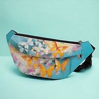 Women's Crossbody Bag Shoulder Bag Belt Bag Polyester Outdoor Daily Holiday Zipper Print Large Capacity Lightweight Multi Carry Butterfly Light Green Blue Fuchsia Lightinthebox