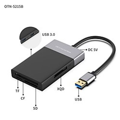 USB3.0 6 in 1 Multi-function Hub Card Reader USB3.0 to XQD/CF/TF/SD Card Reader miniinthebox