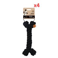 M-PETS Coto Black Bone Large Eco Friendly Dog Toy (Pack of 4)