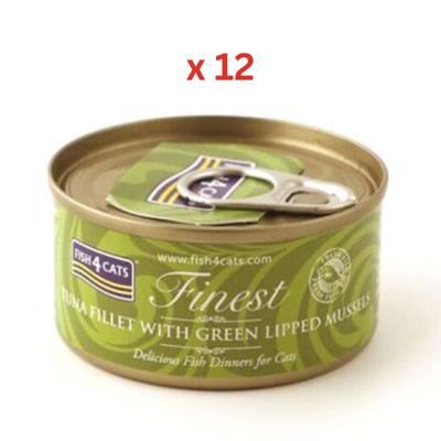 Fish4Cats Finest Tuna Fillet with Green Lipped Mussels Wet Cat Food 70g Pack Of 12 Fish4Cats Finest Tuna Fillet with Green Lipped Mussels Wet Cat Food 70g Pack Of 12
