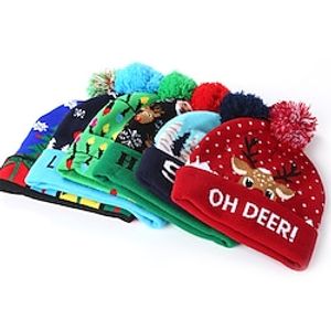 Kids Unisex School / Outdoor / Christmas Gifts Graphic Hats  Caps Dinosaur / old man  deer / SNOW snowman One size fits all and can be worn by adults and children miniinthebox