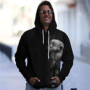 Men's Unisex Pullover Hoodie Sweatshirt Graphic Prints Animal Print Daily Sports 3D Print Casual Designer Hoodies Sweatshirts  Black Lightinthebox