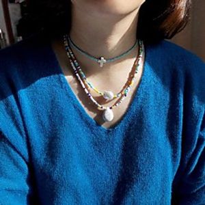 Women's Beaded Necklace Necklace Handmade Drop Precious Joy Lucky Faith Dainty Unique Design Ethnic Fashion Pearl Glass Stone Rainbow 48 cm Necklace Jewelry 3pcs For Sport Gift Masquerade Beach miniinthebox