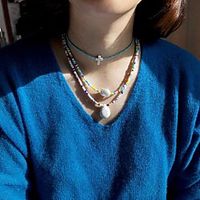 Women's Beaded Necklace Necklace Handmade Drop Precious Joy Lucky Faith Dainty Unique Design Ethnic Fashion Pearl Glass Stone Rainbow 48 cm Necklace Jewelry 3pcs For Sport Gift Masquerade Beach miniinthebox - thumbnail