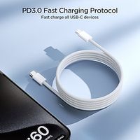USB C Cable Lightning Cable 6.6ft 3.9ft USB A to USB C USB A to Lightning USB A to micro B 2.4 A Fast Charging 3 in 1 For Macbook iPad Samsung Phone Accessory miniinthebox