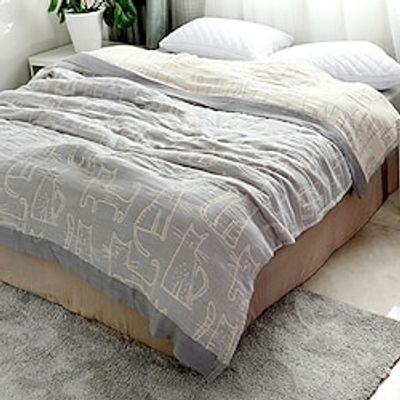 Japanese Four Layer Bamboo Cotton Towel Blanket Single and Double Person Four Season Gauze Towel Blanket Bamboo Cotton Blanket Student Comfortable Blanket Lightinthebox