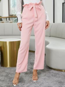 YOINS Belt design Ruffle trim Pants