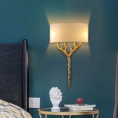 LED Wall Sconce Lamp Copper Fabric 4070cm Minimalist Wall Mount Light Lighting Fixture Indoor Lights for Living Room Bedroom 110-240V Lightinthebox