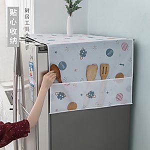 microwave oven cover peva simple refrigerator dust cover cover cloth household printing waterproof and dustproof storage and finishing refrigerator cover Lightinthebox