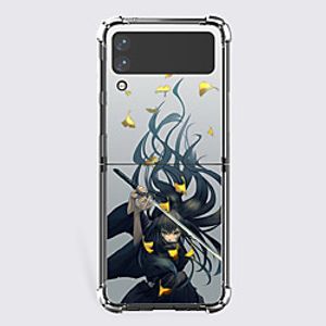 Demon Slayer: Kimetsu no Yaiba Cartoon Characters Phone Case For Samsung Z Flip Z Flip 3 Z Flip 2 Unique Design Protective Case Shockproof Dustproof Flip Full Body Case TPU Lightinthebox