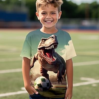 Boys 3D Dinosaur Football Tee Shirt Short Sleeve 3D Print Summer Active Sports Fashion Polyester Kids 3-12 Years Crew Neck Outdoor Casual Daily Regular Fit Lightinthebox Boys 3D Dinosaur Football Tee Shirt Short Sleeve 3D Print Summer Active Sports Fashion Polyester Kids 3-12 Years Crew Neck Outdoor Casual Daily Regular Fit Lightinthebox