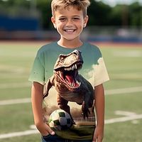 Boys 3D Dinosaur Football Tee Shirt Short Sleeve 3D Print Summer Active Sports Fashion Polyester Kids 3-12 Years Crew Neck Outdoor Casual Daily Regular Fit Lightinthebox - thumbnail