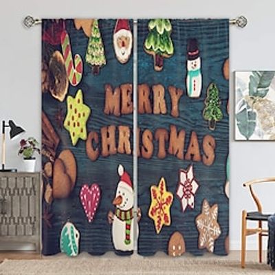Snowman Christmas Curtains Panels for Bedroom,,Home Decor,Christmas Series CurtainsSnowflake Christmas Blackout Curtains miniinthebox