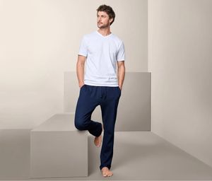 Mens 2 Pcs. V-neck Tee  White