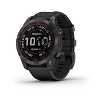 Garmin Fenix 7 Sapphire Solar 47Mm Carbon Grey DLC Titanium Ith Black Band Smartwatch