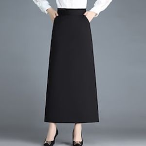 Women's Skirt A Line Maxi Black Skirts Fall  Winter Fashion Elegant Street Daily/Office M L XL miniinthebox