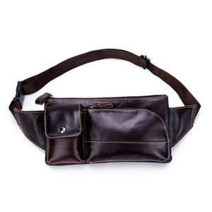 Ekphero Genuine Leather Waist Bag Outdoor Leisure Crossbody Bag For Men