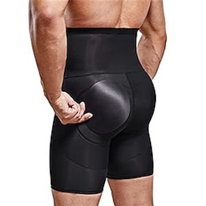 Men's Shapewear Going out Weekend Soft Tummy Control Hip Lift Up Body Sculpting Plain Short Gymnatics Casual Activewear Black Khaki Lightinthebox