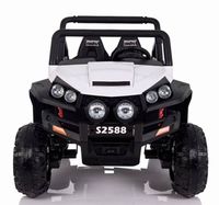 Megastar Rideon 12V 2 Seater Kids Buggy 4X4 With Rubber Tyres Car & Leather Seats - White (UAE Delivery Only)