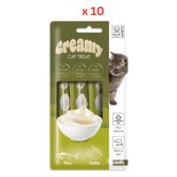 M-Pets Creamy Treats For Cats Tuna & Scallop 4x15g (60g) Pack Of 10