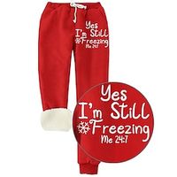 Women's Fleece Sweatpants Chinos Full Length Pocket Sweatpants Savannah Joggers Christmas Daily Wear Transparent Blue Transparent Green S M Fall  Winter Lightinthebox - thumbnail