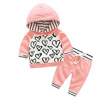 Baby Girls' Basic Striped Print Long Sleeve Regular Clothing Set Blushing Pink miniinthebox - thumbnail