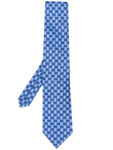 Etro monogram jacquard silk tie - Blue