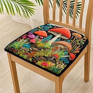 Mushroom Dining Chair Cover Stretch Chair Seat Slipcover Elastic Chair Protector For Dinning Party Hotel Wedding Soft Removable Washable 48x48cm19''x19'' Lightinthebox