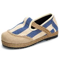Stripe Pattern Flax Breathable Shoes