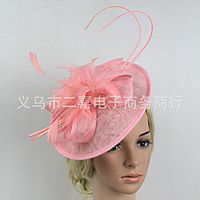 amazon hot models european and american bridal headwear party prom hair accessories linen feather banquet hat miniinthebox - thumbnail